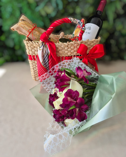 Cesta Itália com Vinho