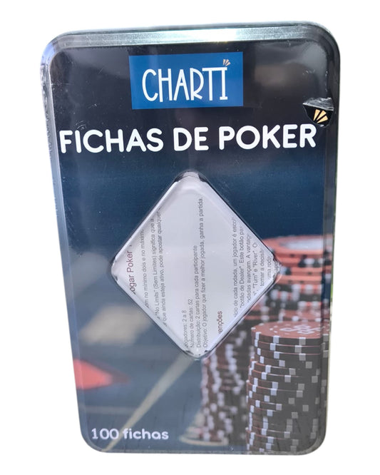 Jogo de Fichas de Poker Charti (100 unidades)