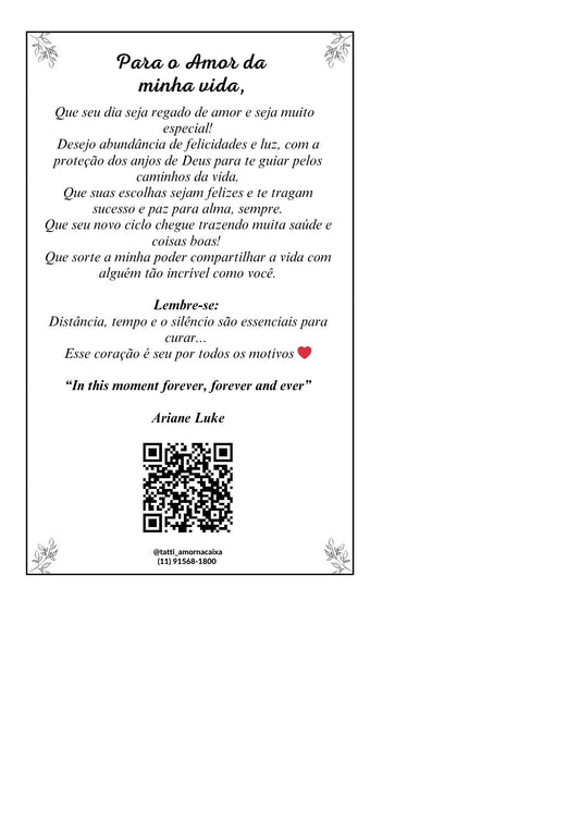 Cartão personalizado com QRcode de Música